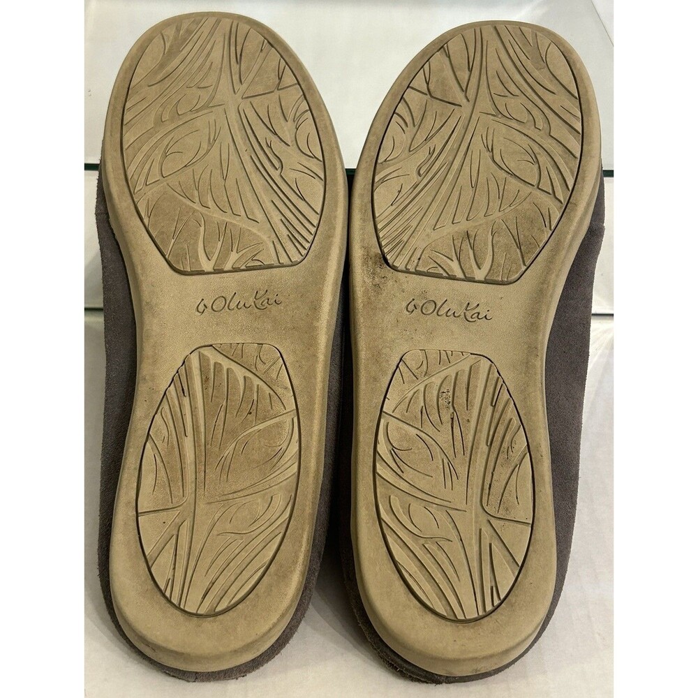 OluKai Nohea Perf Gray Suede Leather Loafer Slip-on Shoes Women’s Size 9.5 - Picture 7 of 9